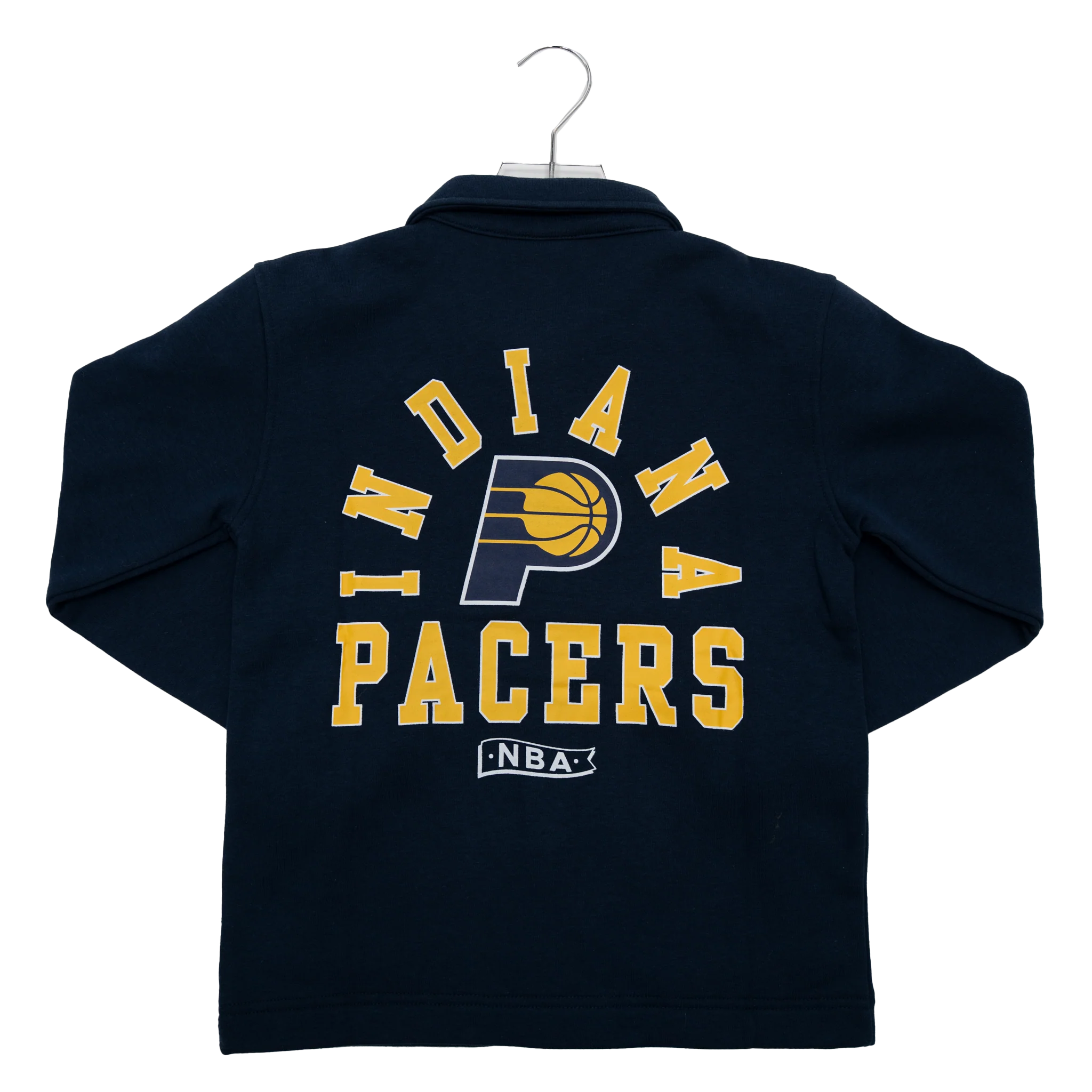 Youth Indiana Pacers Fleece Snap Coach Jacket in Navy by Outerstuff - Image 2